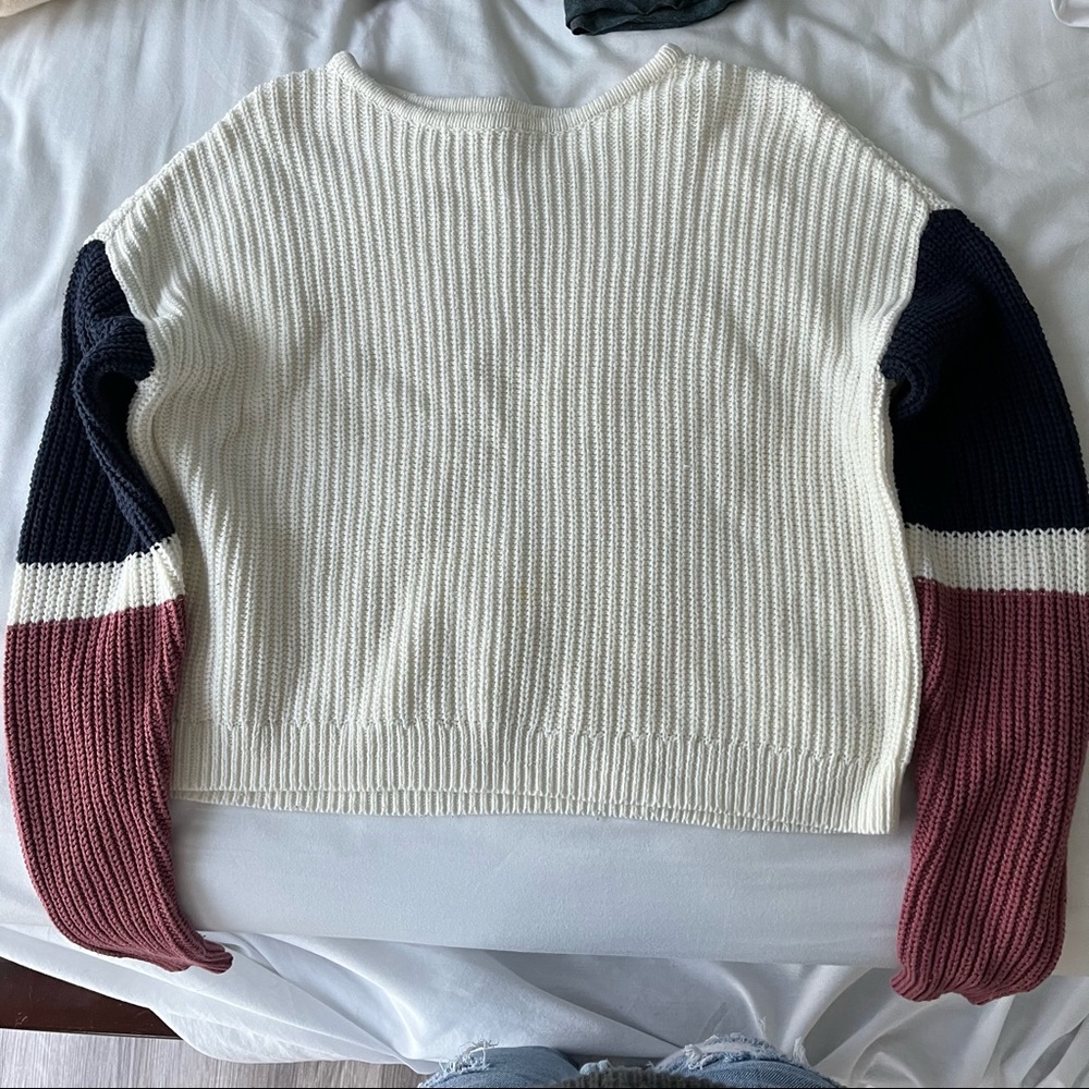 cream colored sleeve sweater